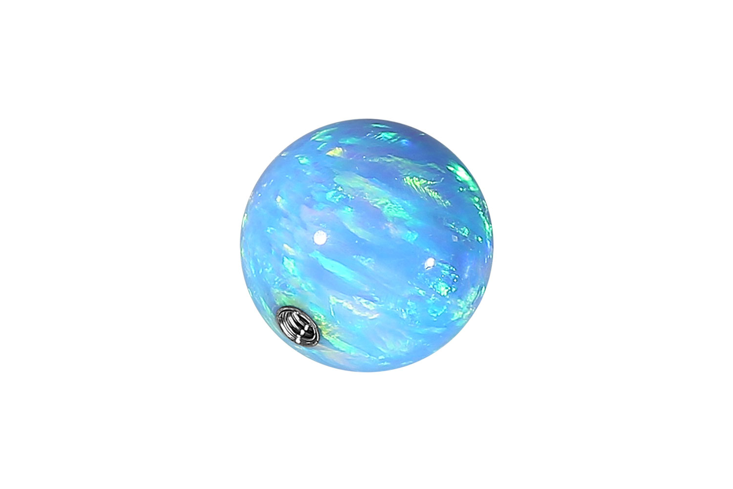 Synthetischer Opal Schraubkugel mit Chirurgenstahl-Gewinde von Piercingline